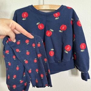 Carter's Blue and Red Apple Print Kids Matching Set